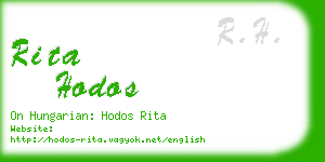 rita hodos business card
